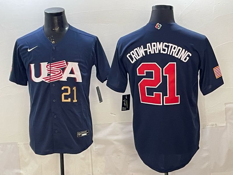 Men 2026 World Cub USA #21 Crow-Armstrong Blue Nike MLB Jersey style 002->more jerseys->MLB Jersey